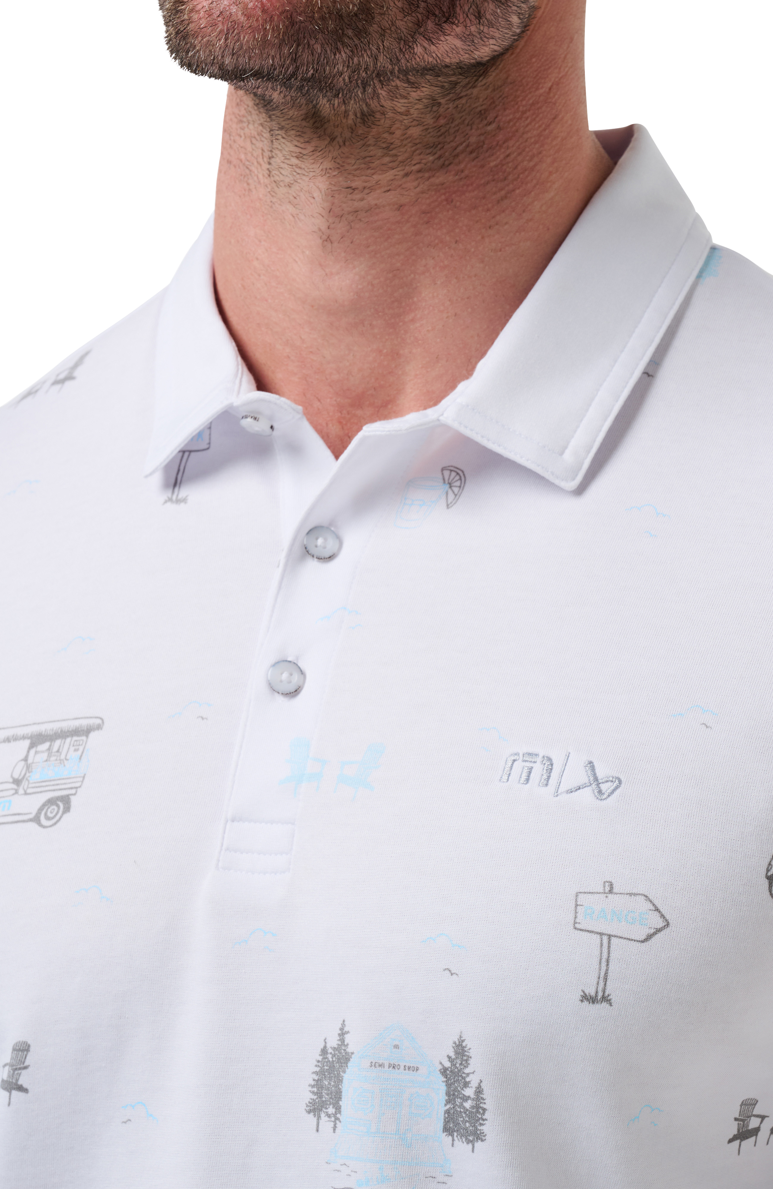 Men's Bauer x TravisMathew Snow Chance Short Sleeve Polo