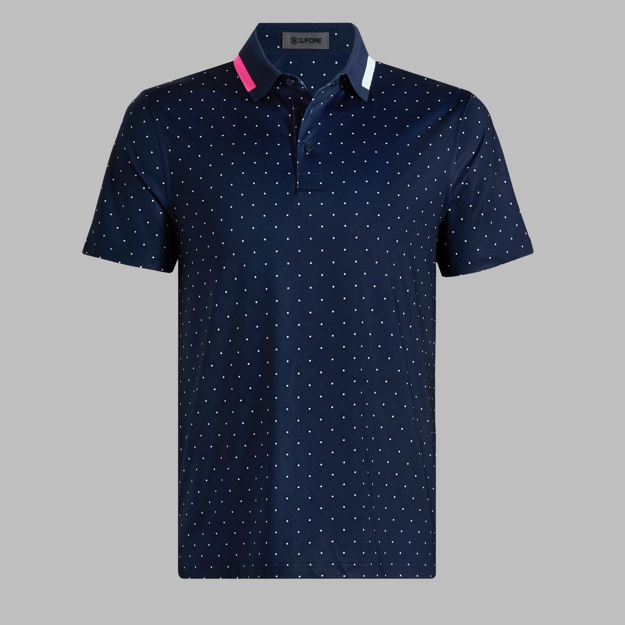 Men's Polka Dot Tech Jersey Short Sleeve Polo