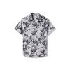 Men's Light Map Button Up Short Sleeve Polo