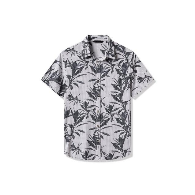 Men's Light Map Button Up Short Sleeve Polo TRAVISMATHEW