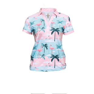 Women's Flamingo Paradise Short Sleeve Polo ROLO