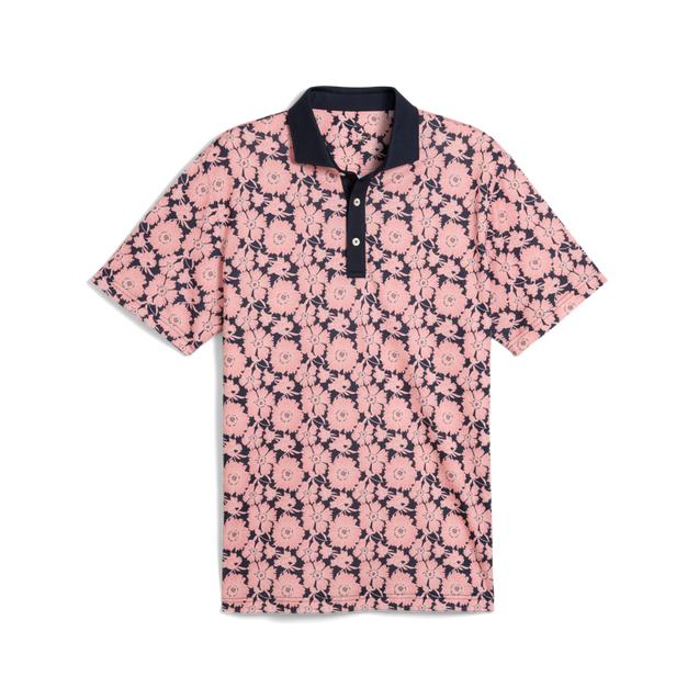 Men's Pique Flower Fields Short Sleeve Polo PUMA