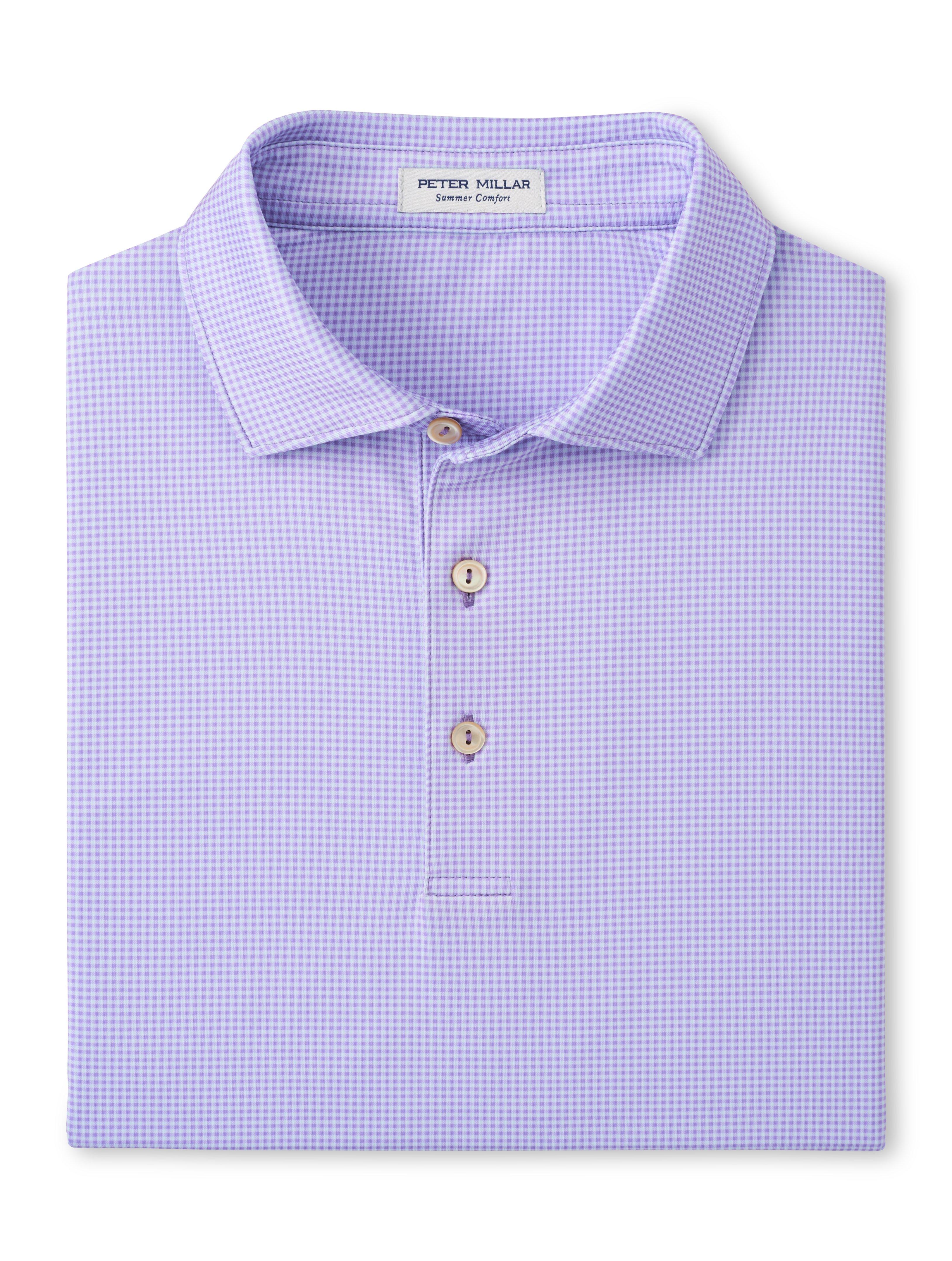Men's Gingham Performance Jersey Short Sleeve Polo