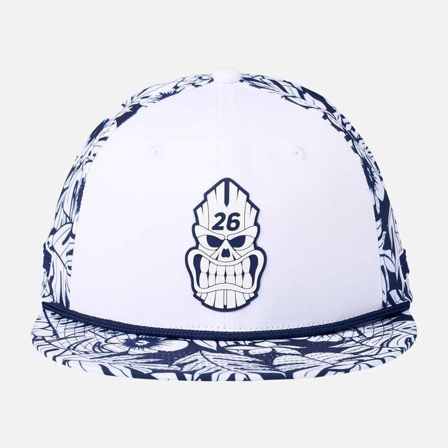 Men's Darkness Tiki Skull 6 Panel Flat Bill Cap