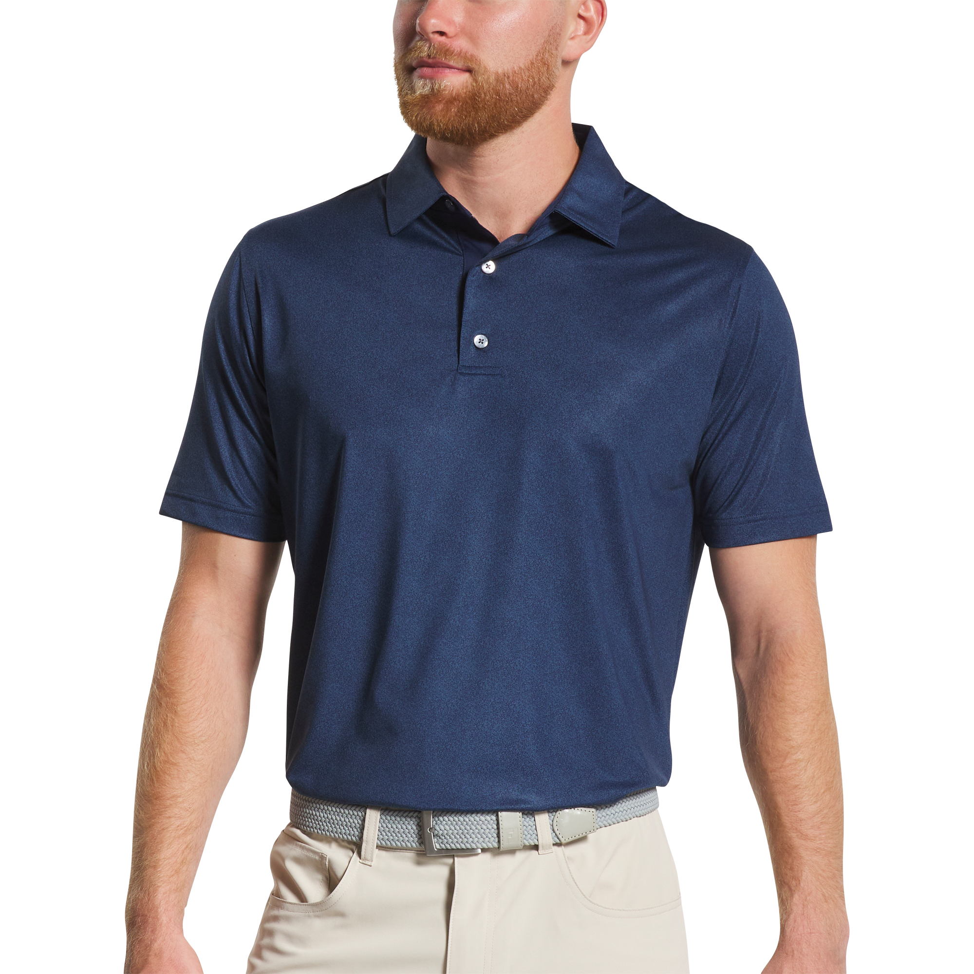 Men's Speckle Print Lisle Short Sleeve Polo