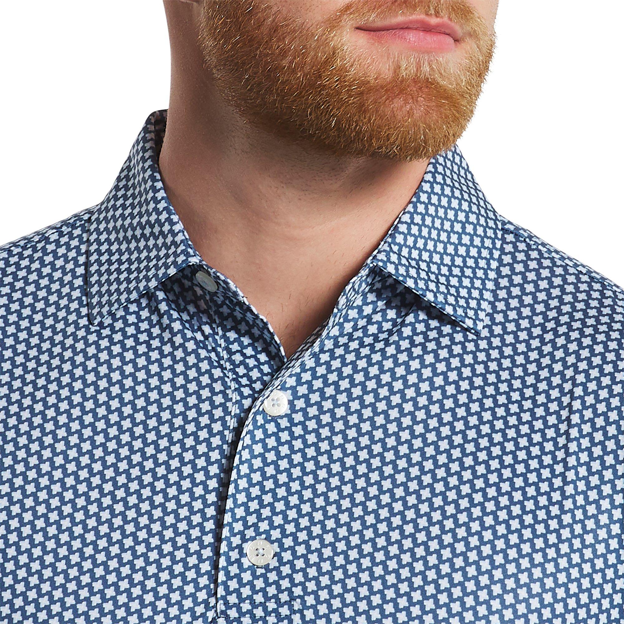 Men's Houndstooth Geo Lisle Short Sleeve Polo