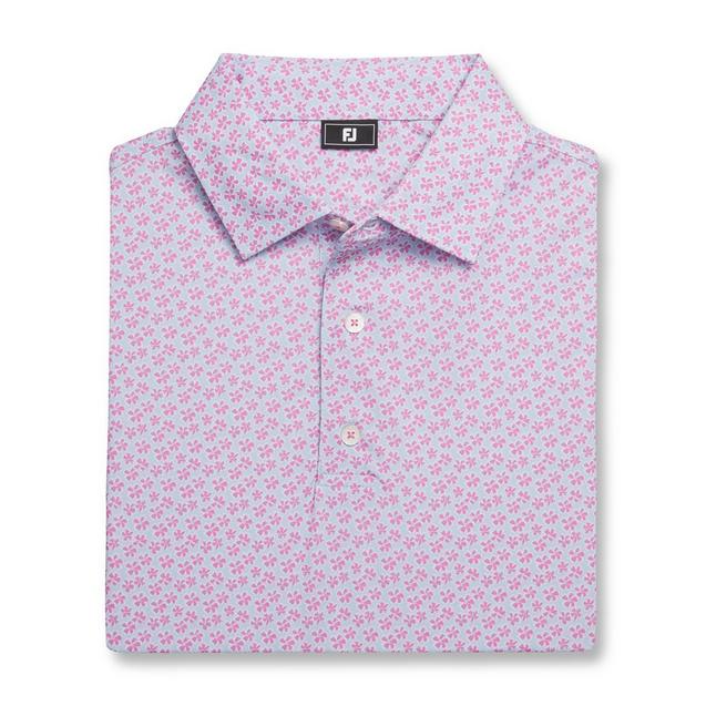 Men's Floral Sketch Print Lisle Short Sleeve Polo FOOTJOY