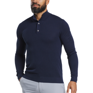 Men's Button Placket Seed Stitch Sweater FOOTJOY