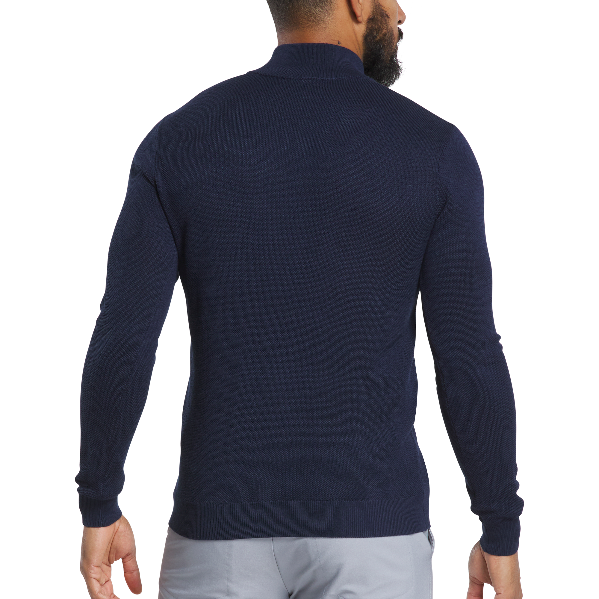 Men's Button Placket Seed Stitch Sweater