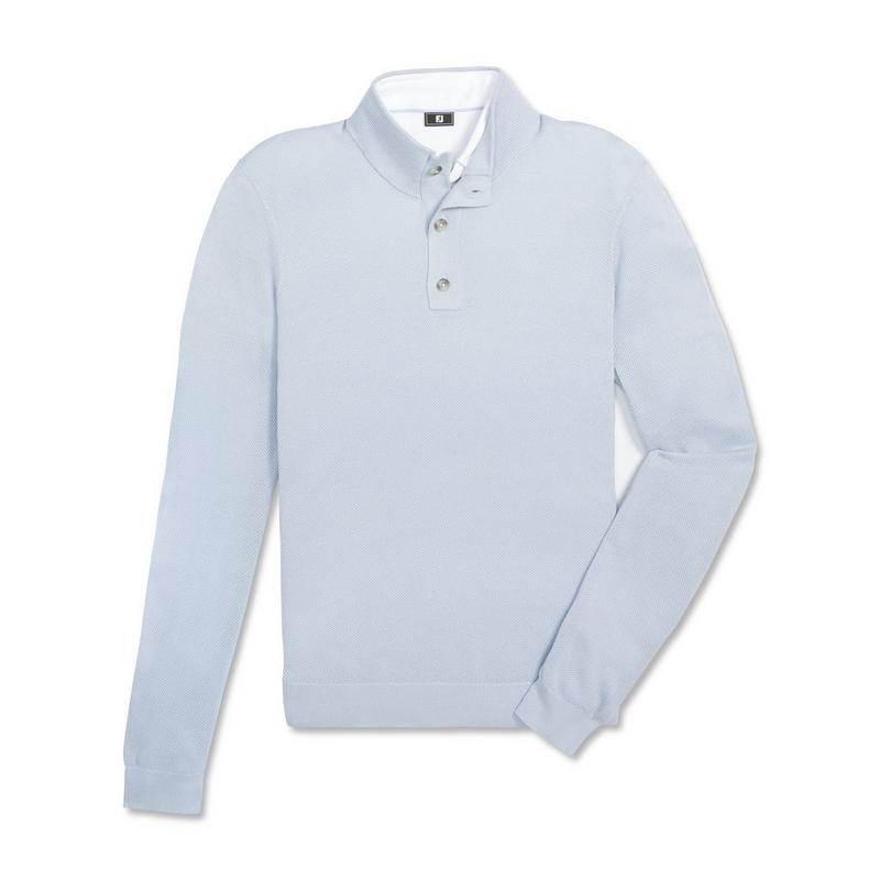 Men's Button Placket Seed Stitch Sweater