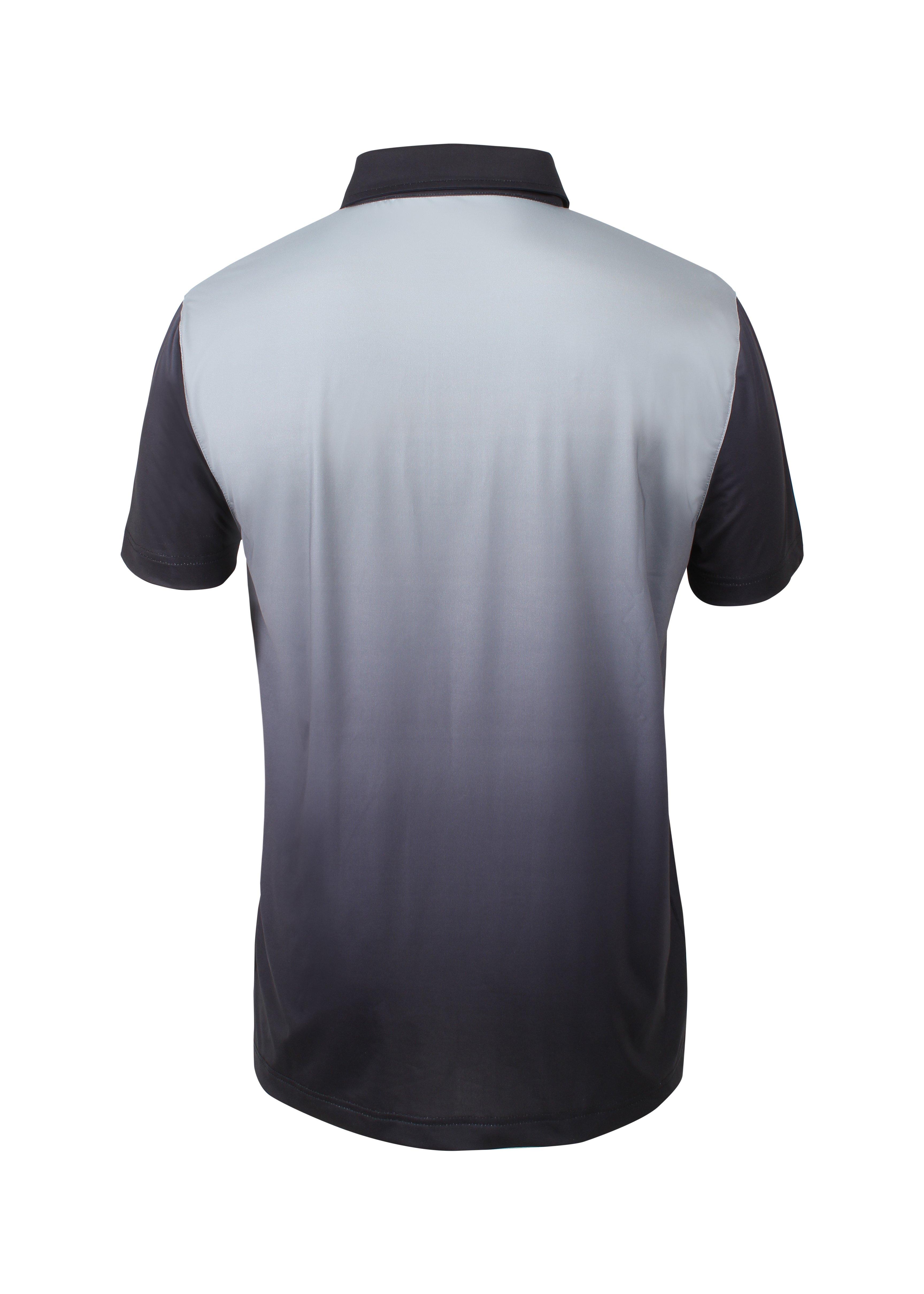 Men's Button Up Screen Print Technical Jersey Short Sleeve Polo