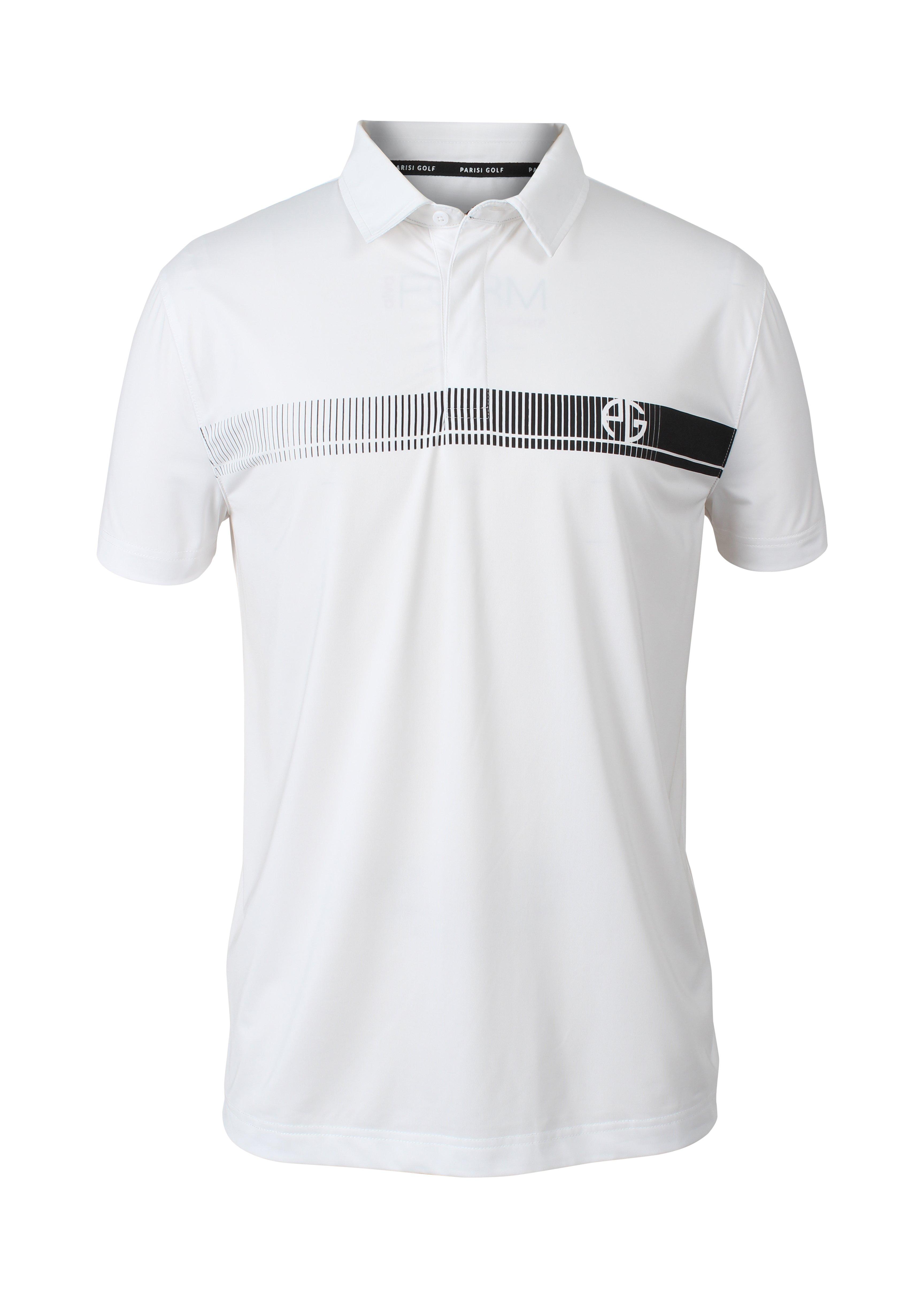 Men's Button Up Screen Print Technical Jersey Short Sleeve Polo