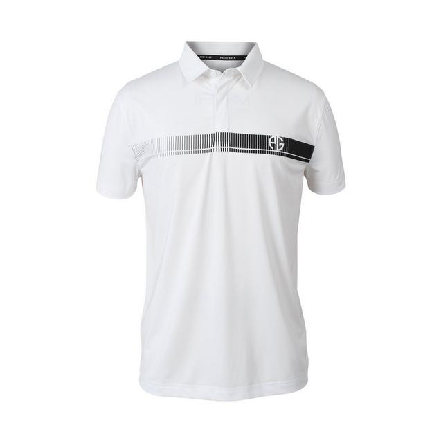 Men's Button Up Screen Print Technical Jersey Short Sleeve Polo PARISI