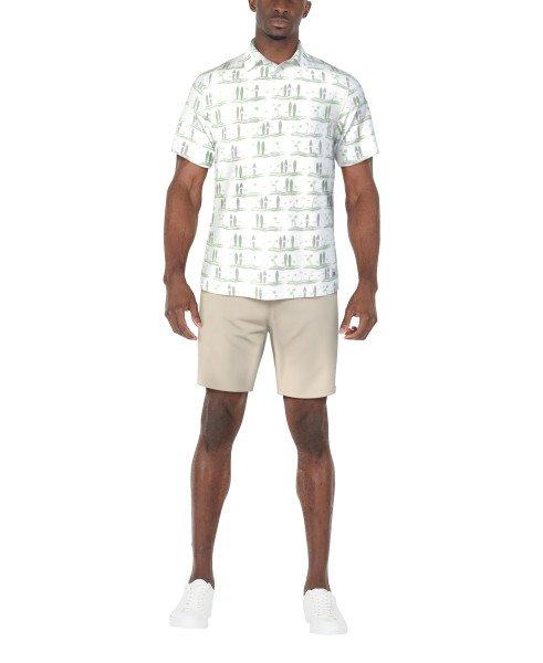 Men's Surfboard Conversational Printed Short Sleeve Polo