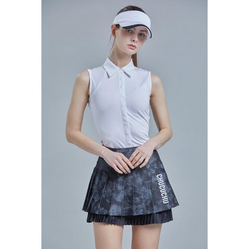 Women's Button Down Sleeveless Polo