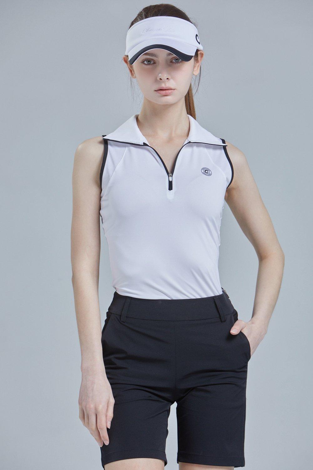 Women's 1/2 Zip Sleeveless Polo