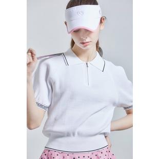 Women's 1/4 Zip Knit Short Sleeve Polo CHUCUCHU