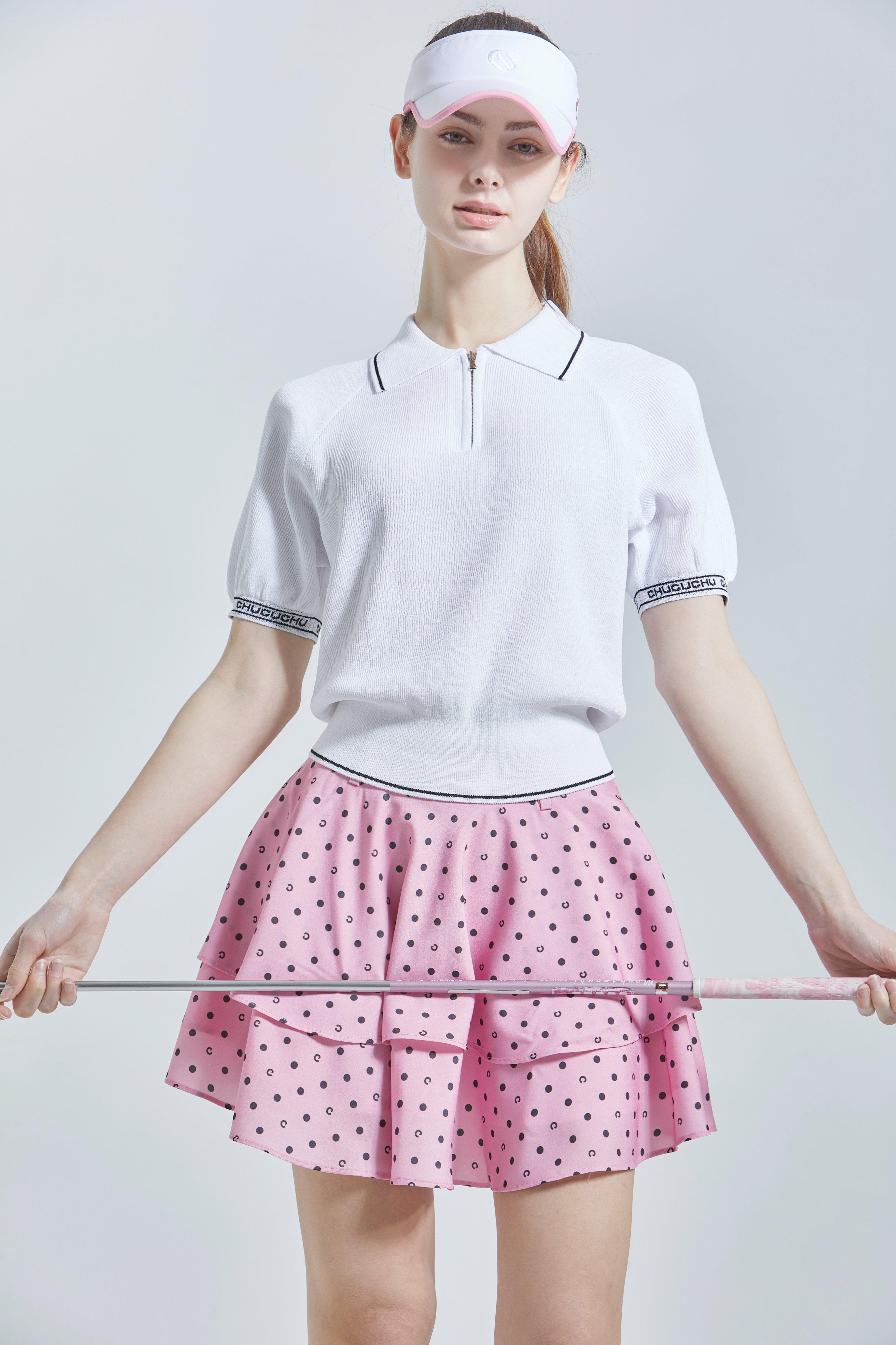 Women's 1/4 Zip Knit Short Sleeve Polo