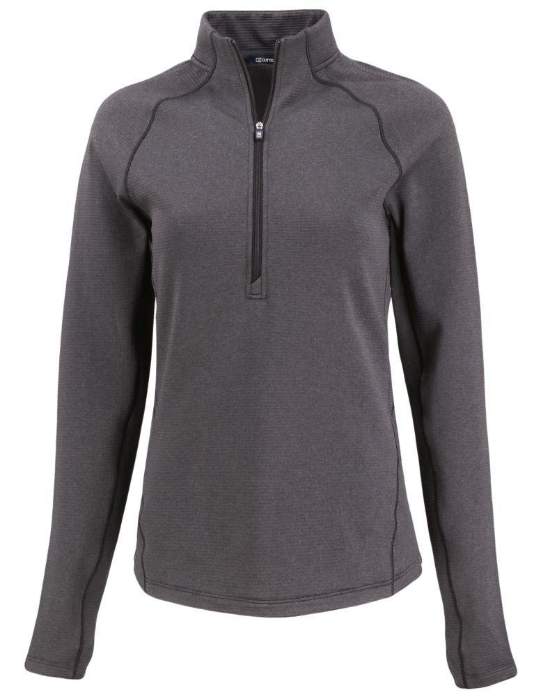 Cutter & Buck | Women's Peshastin Eco Fleece Recycled Half Zip Pullover | in Black, Size Xxxl
