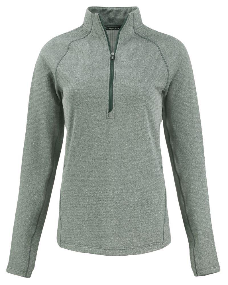 Cutter & Buck | Women's Peshastin Eco Fleece Recycled Half Zip Pullover | in Dark Green, Size Xxxl