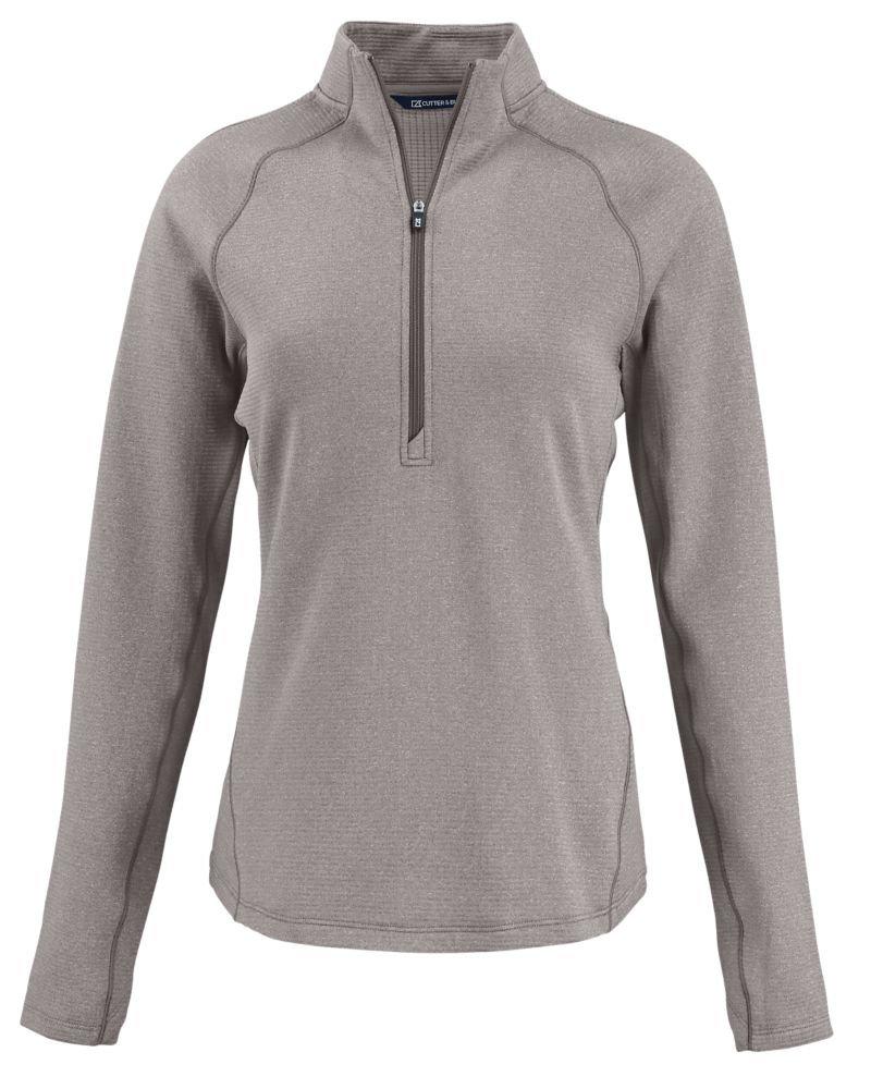 Cutter & Buck | Women's Peshastin Eco Fleece Recycled Half Zip Pullover | in Grey, Size 2XL