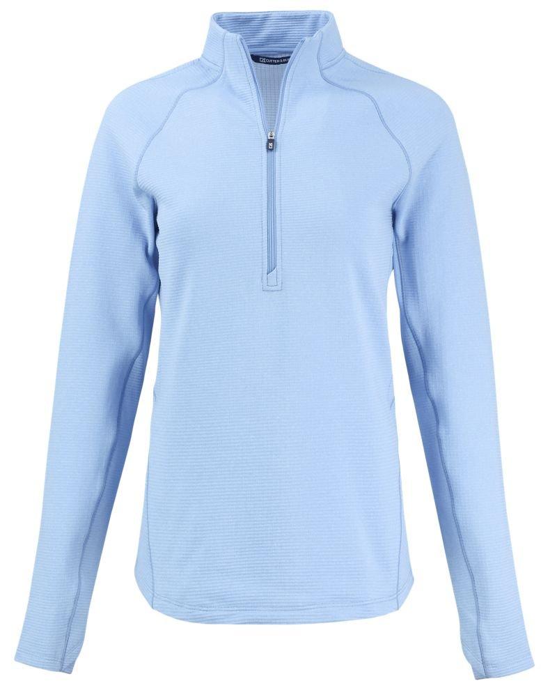 Cutter & Buck | Women's Peshastin Eco Fleece Recycled Half Zip Pullover | in Light Blue, Size Smallmall, Size Small