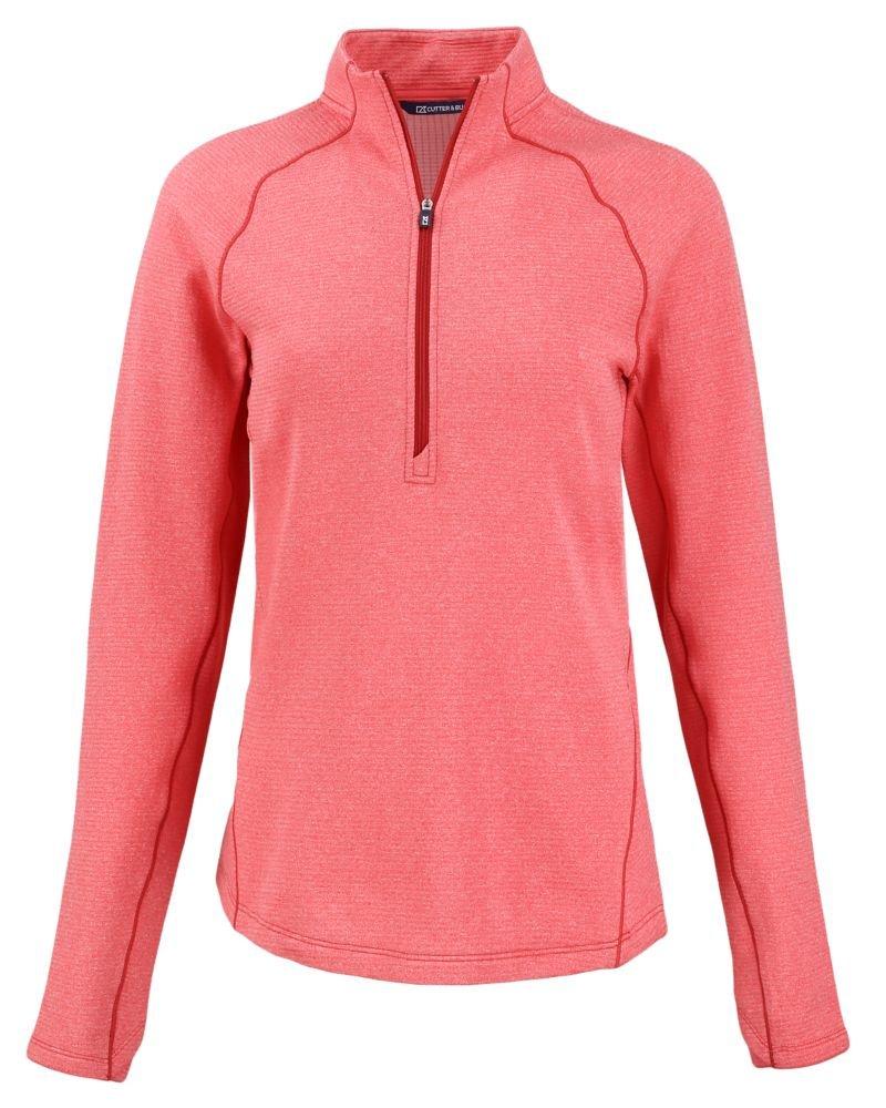 Cutter & Buck | Women's Peshastin Eco Fleece Recycled Half Zip Pullover | in Red, Size Xxxl