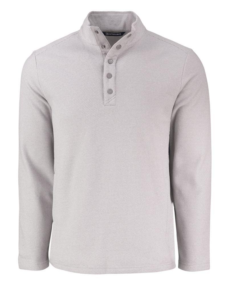 Cutter & Buck | Men's Hunts Point Eco Textured Fleece Recycled Snap Pullover | in White, Size Xxxl