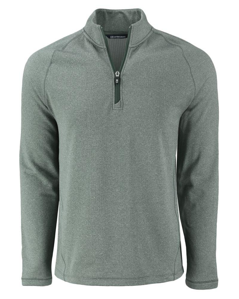 Cutter & Buck | Men's Peshastin Eco Fleece Recycled Half Zip Pullover | in Dark Green, Size Smallmall, Size Small