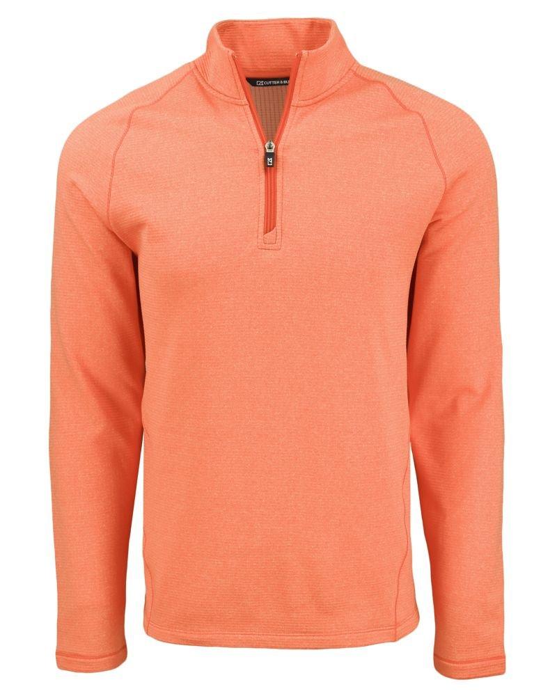 Cutter & Buck | Men's Peshastin Eco Fleece Recycled Half Zip Pullover | in Light Orange, Size Xxxl