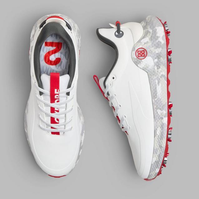 Men's MG4+ O2 G/LOCK Spiked Golf Shoe - White/Red | G/FORE | Golf