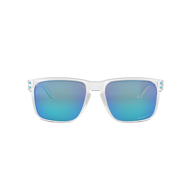 Lunettes de soleil Holbrook XL transparent poli avec lentilles PRIZM Sapphire Iridium polarisées OAKLEY