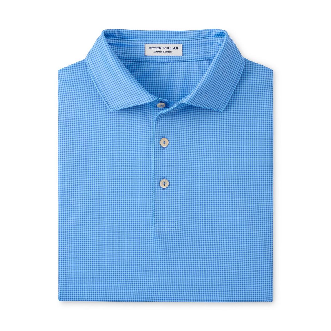 Men's Gingham Performance Jersey Short Sleeve Polo