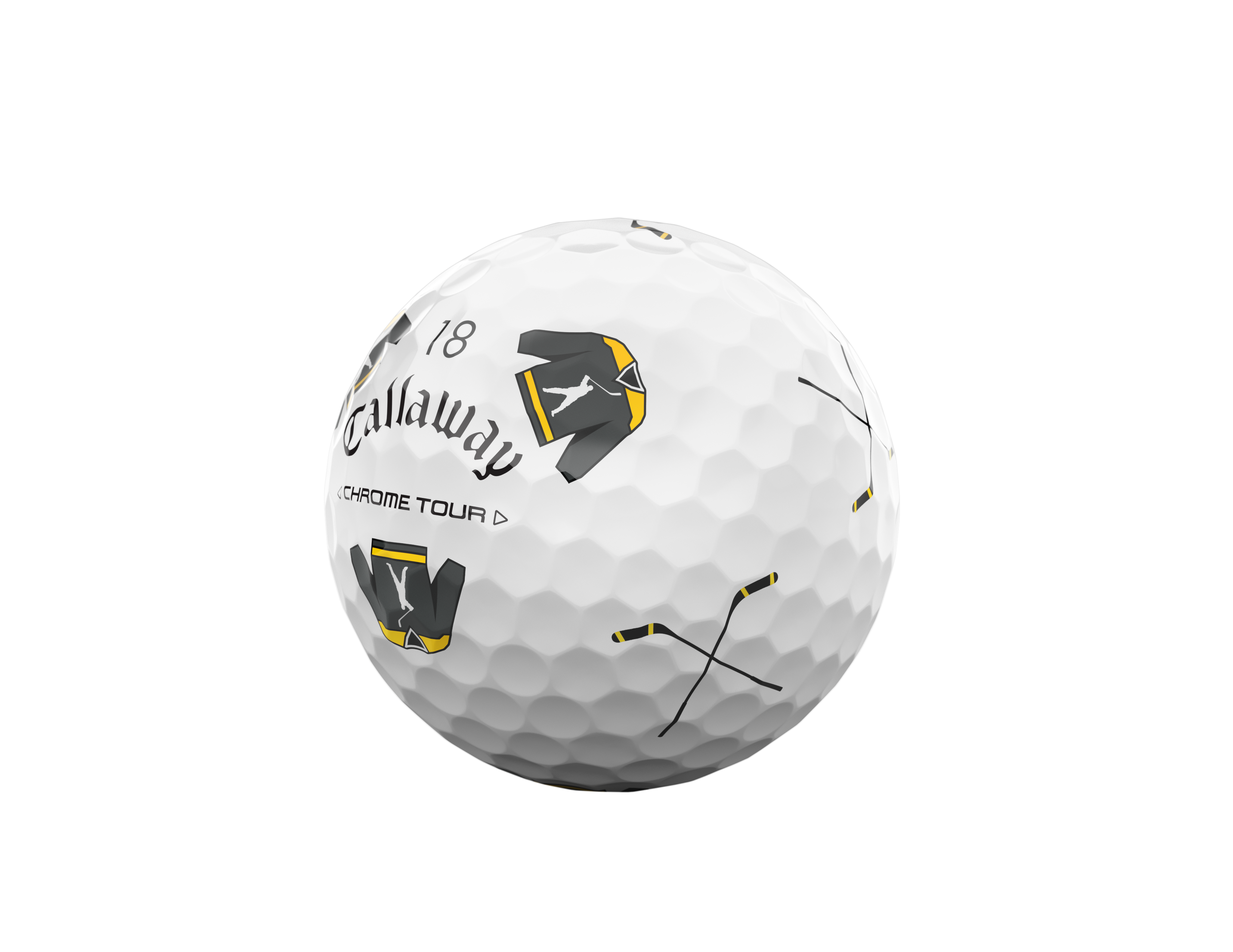 Limited Edition - Chrome Tour Truvis Golf Balls - Happy Gilmore 2 Hockey Jersey + Sticks