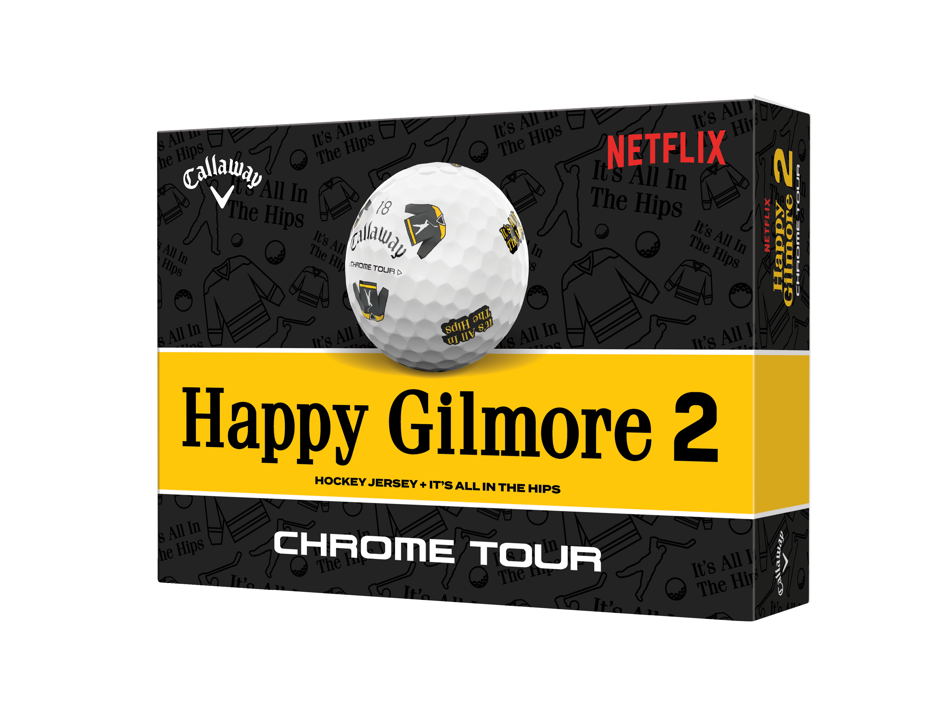 Prior Generation - Limited Edition - Chrome Tour Truvis Golf Balls - Happy Gilmore 2 Hockey Jersey + It's All In The Hips