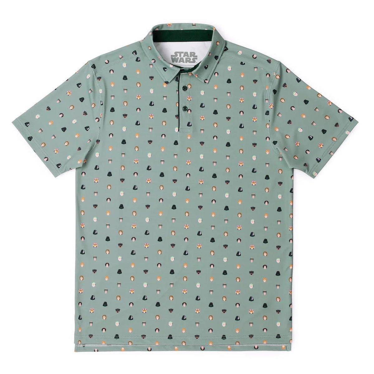 Breakfast Balls | Men's Star Wars Lil Skywalkers Short Sleeve Polo Shirt | in Grey