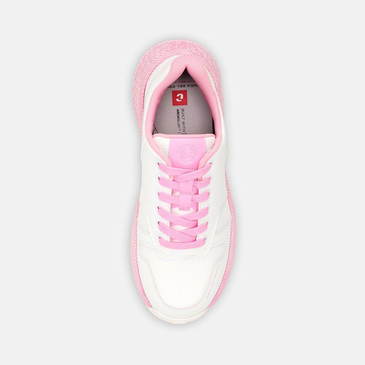 Women's Saturnia Spikeless Golf Shoe-White/Pink