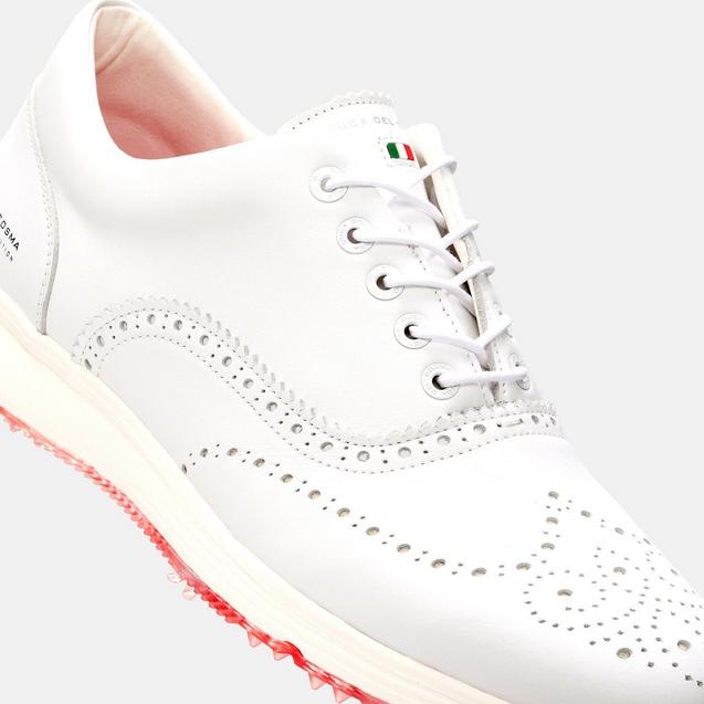 Men's Bernardo Spiked Golf Shoe-White | DUCA DEL COSMA | Golf