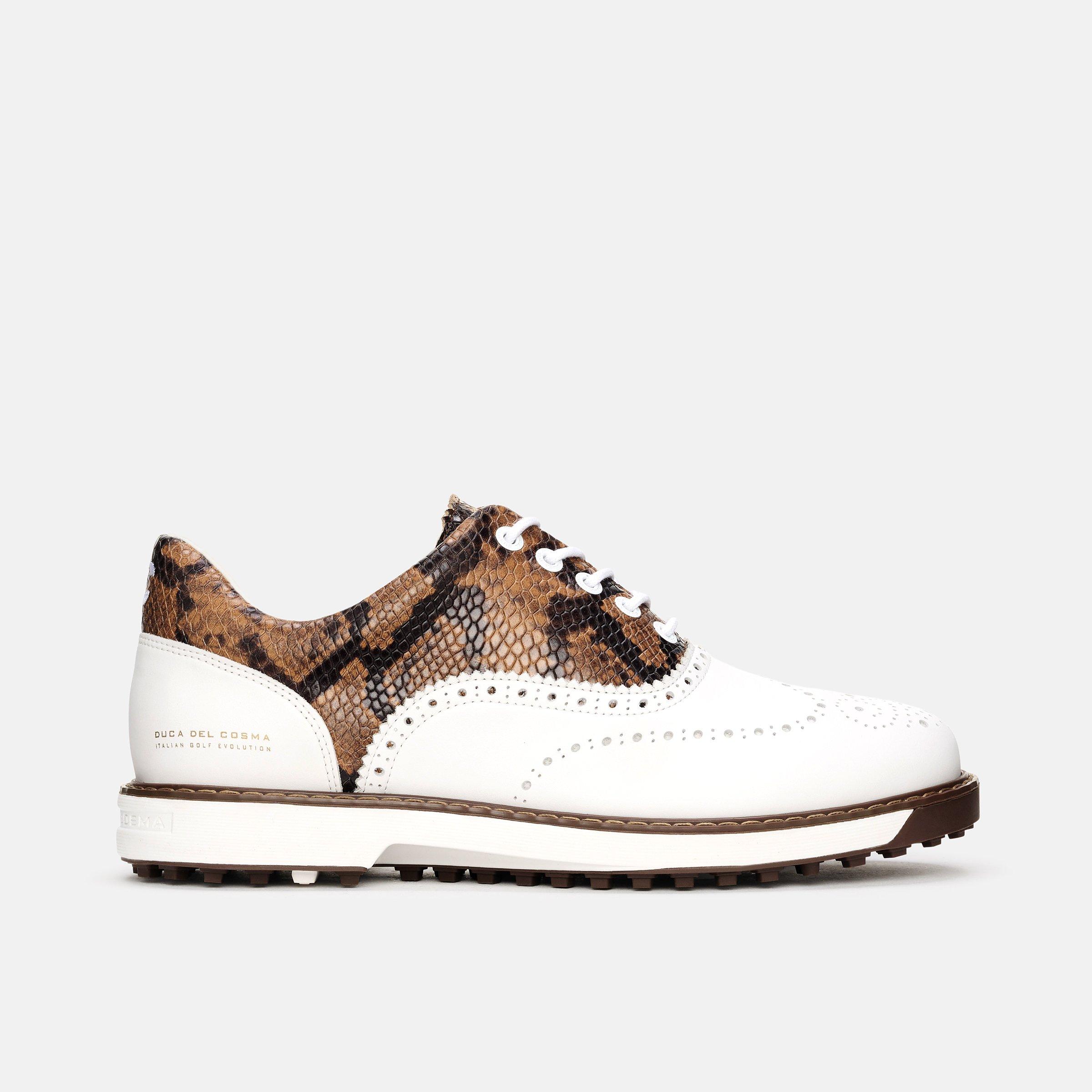 Men's Dandy Leggero Spikeless Golf Shoe-White/Brown