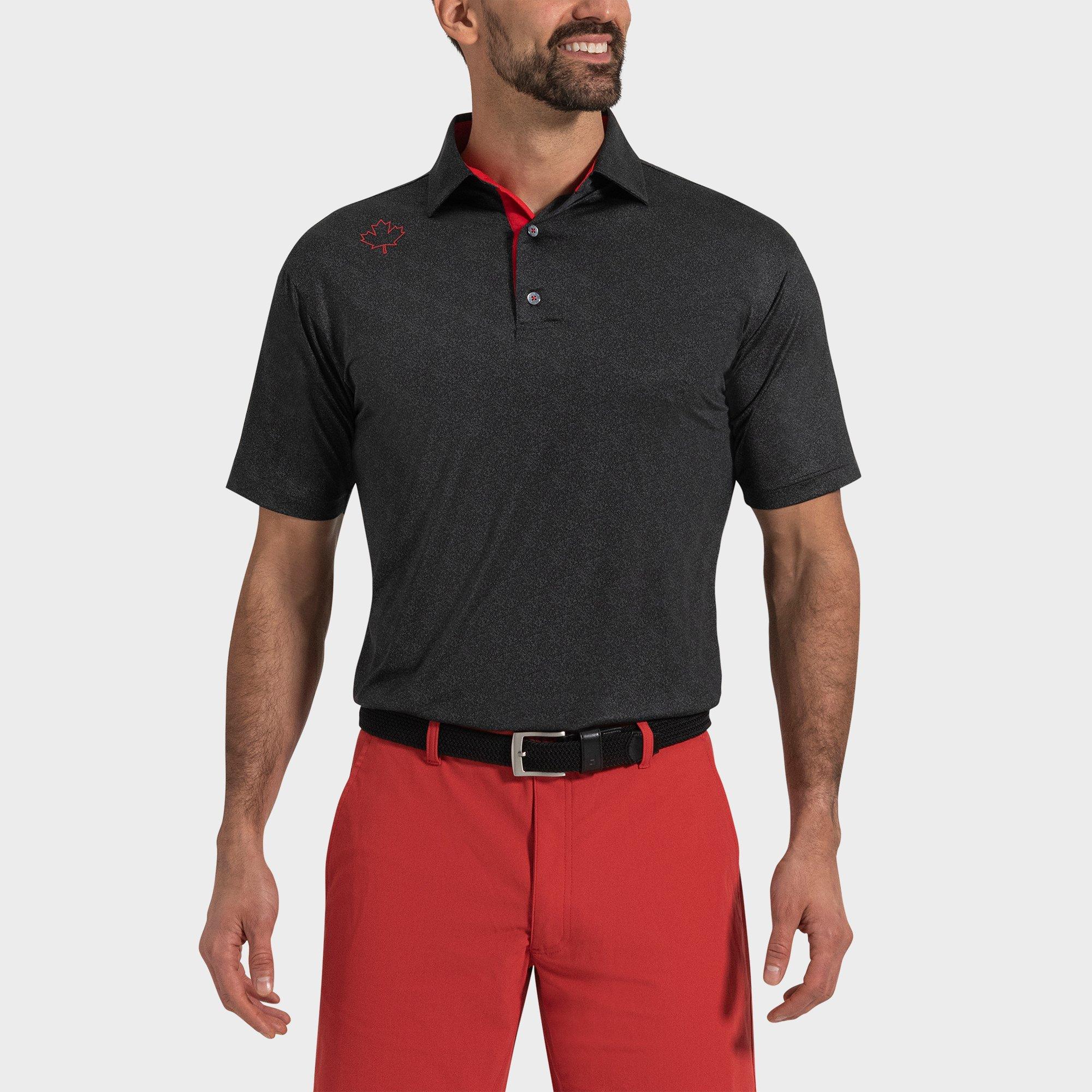 Men's Canada Speckle Print Short Sleeve Polo