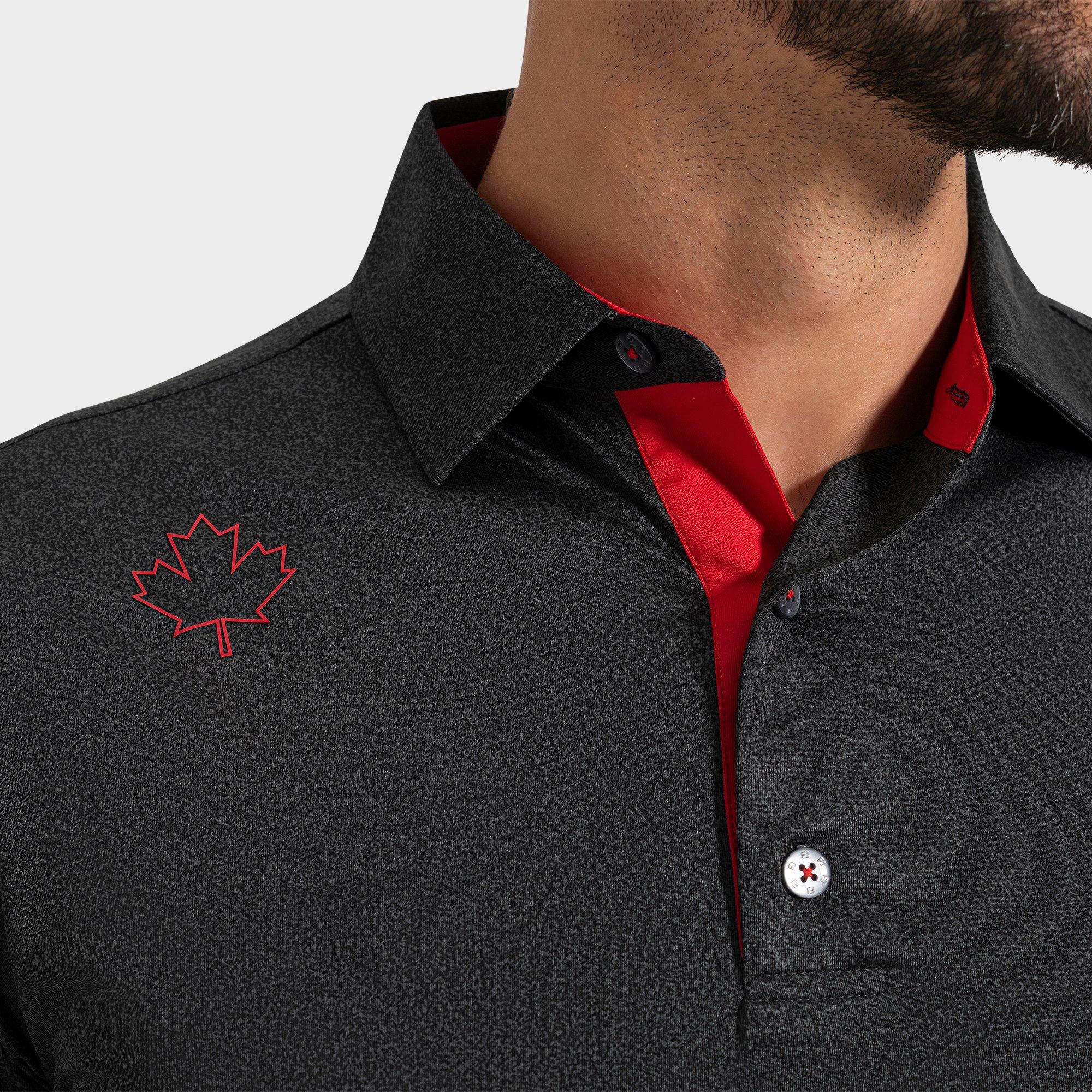 Men's Canada Speckle Print Short Sleeve Polo