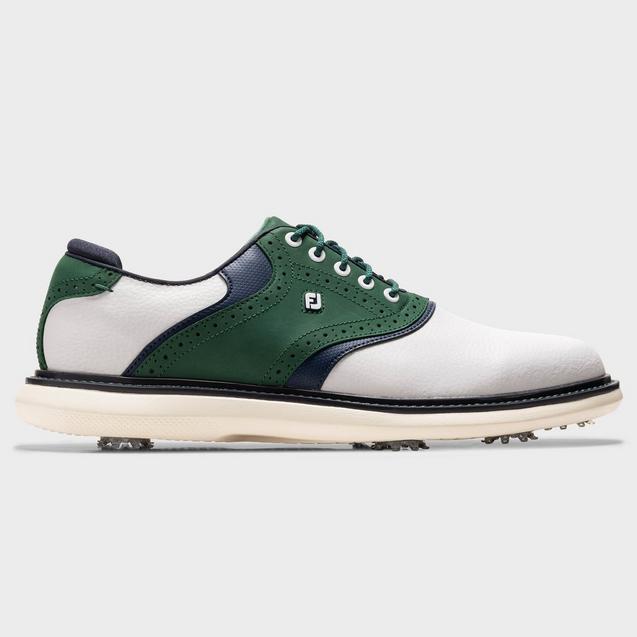Chaussures Traditions Saddle à crampons pour hommes - Blanc/Vert/Marine FOOTJOY