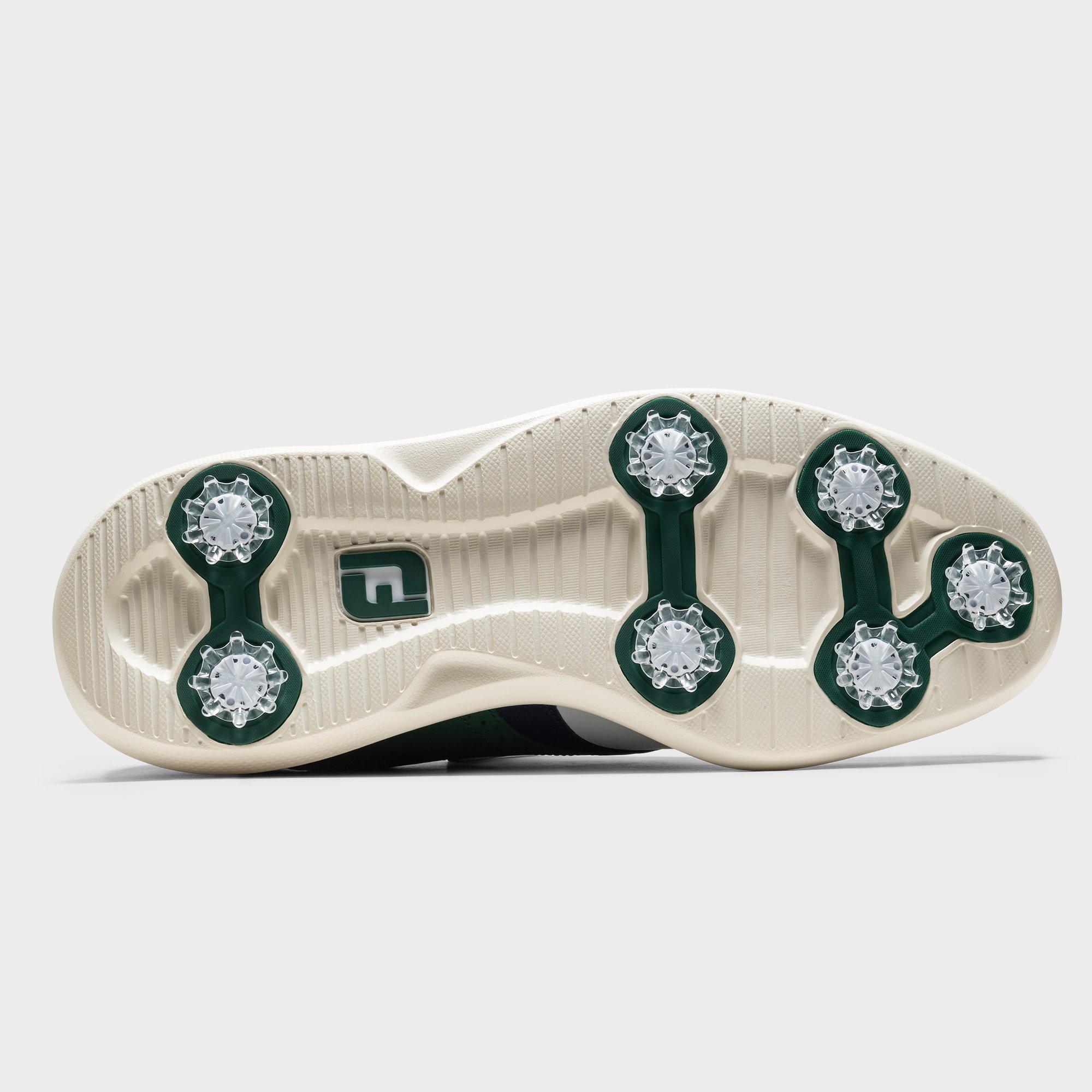 Men's Traditions Saddle Spiked Golf Shoe - White/Green/Navy