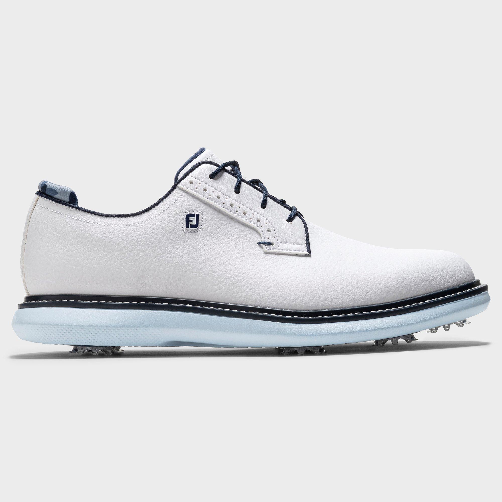 Men's Traditions Blucher Spiked Golf Shoe - White/Light Blue