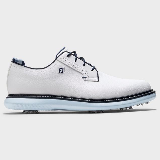 Men's Traditions Blucher Spiked Golf Shoe - White/Light Blue FOOTJOY