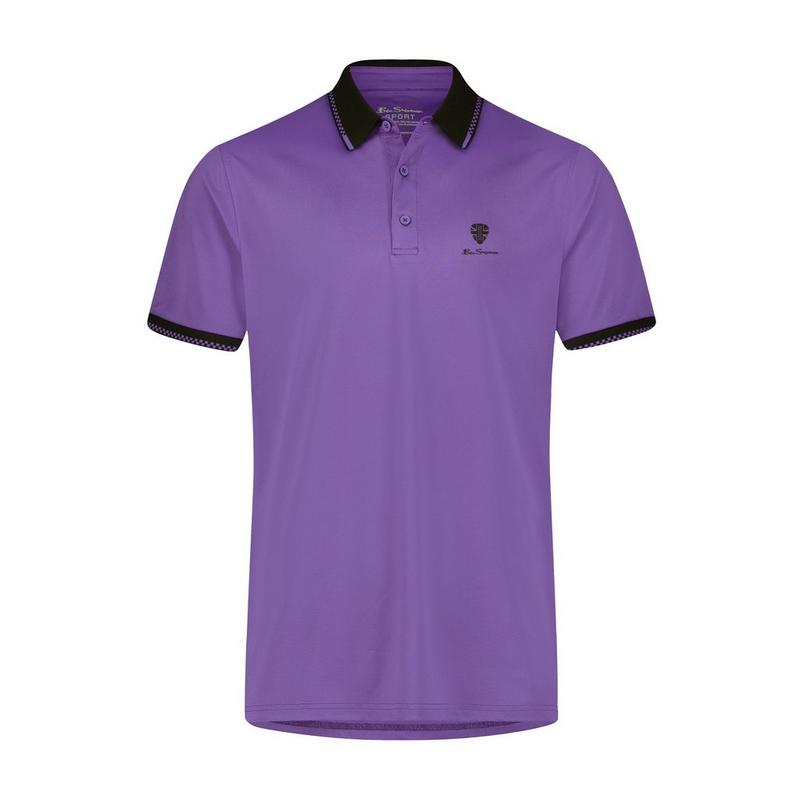 Men's Contrast Collar Pique Short Sleeve Polo