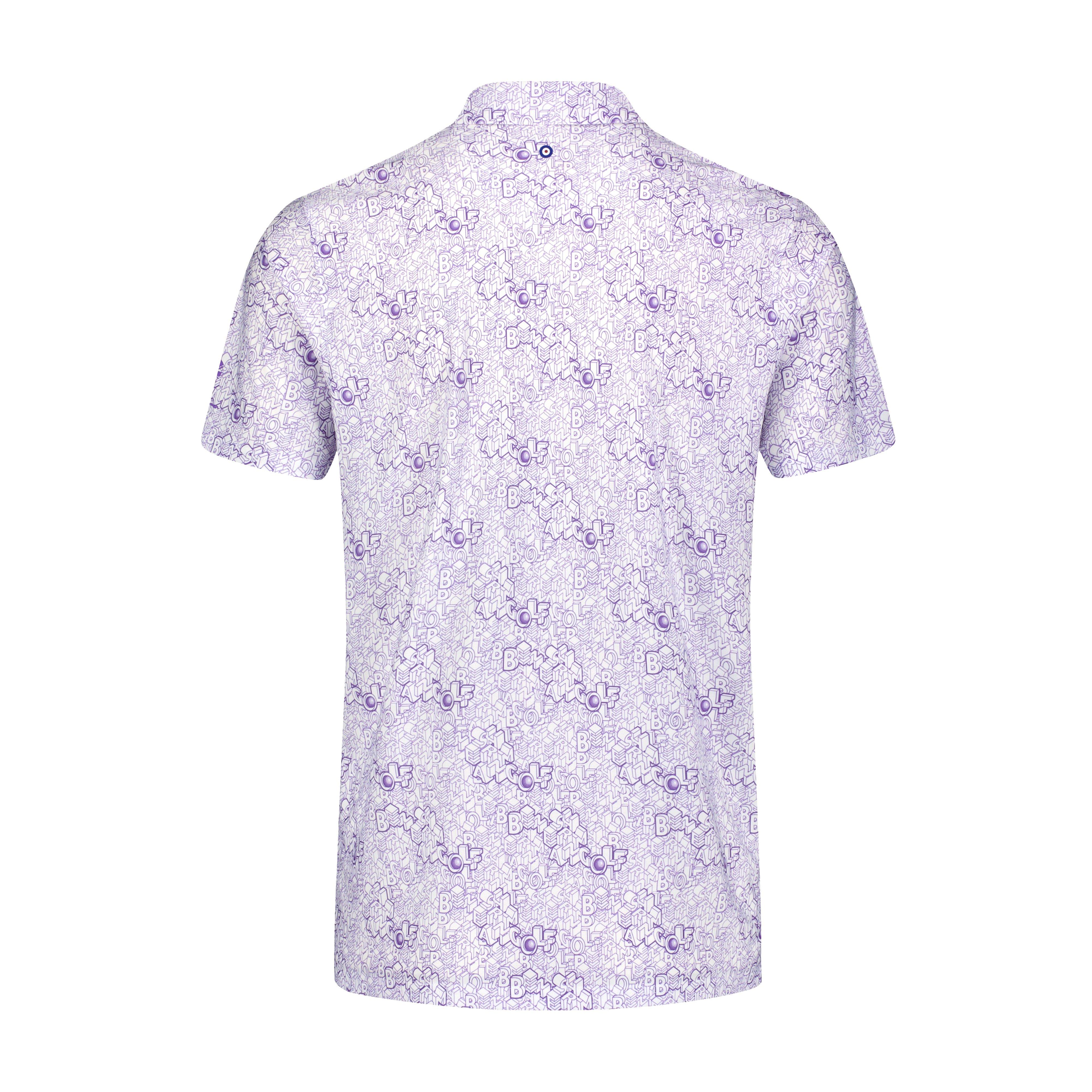 Men's AOP Block Letter Short Sleeve Polo