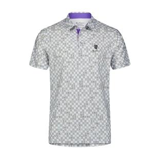 Men's Checker Print Short Sleeve Polo BEN SHERMAN