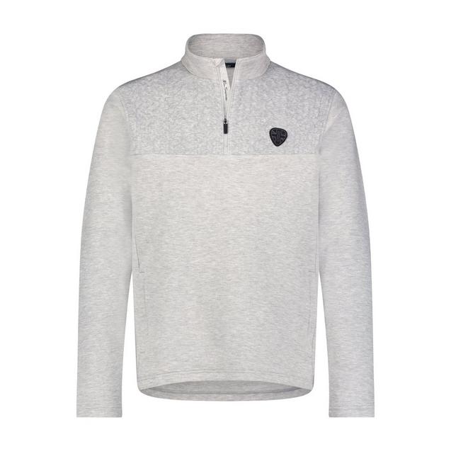 Men's Cable Knit Effect Mix Media Long Sleeve Pullover BEN SHERMAN