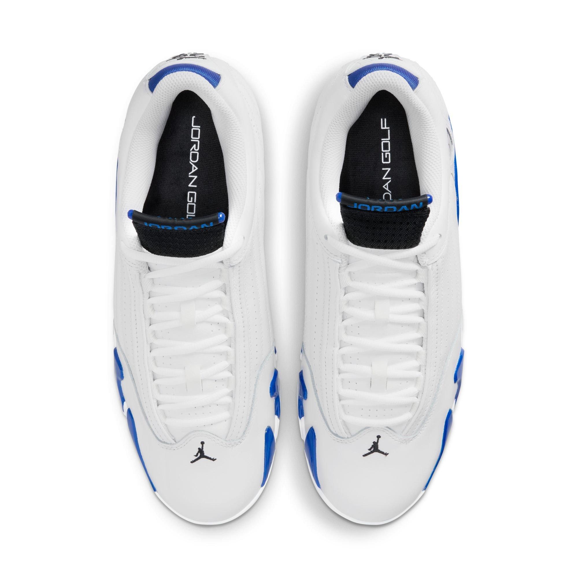 Air Jordan 14 G Spiked Golf Shoe - White/Black/Blue